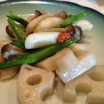 梨杏 - つぶ貝と野菜の炒め