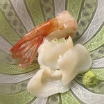 片折 - 刺身　牡丹海老　あおばいがい