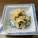 片折 - 朝取り胡瓜　くらげ　能登椎茸　胡麻和え