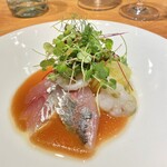 luogo - ガスパチョ　鮮魚(真鯵、水タコ) マンゴー 夏野菜と