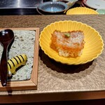 鮨トキドキ串 海老虎 - 甘鯛鱗揚げ小丼