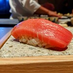 鮨トキドキ串 海老虎 - 本鮪中とろ