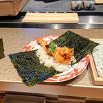 鮨トキドキ串 海老虎 - 海老フライ手巻き