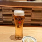 鮨トキドキ串 海老虎 - 生ビール