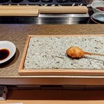 鮨トキドキ串 海老虎 - 和牛メンチカツ