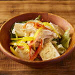 Steamed chicken and tofu salad