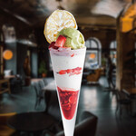 Strawberry and pistachio short parfait