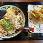 Marugame Seimen - 鬼おろし豚しゃぶぶっかけ（大）¥880、野菜かき揚げ¥170