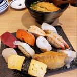 Sushi Sake Sakana Sugi Tama - うどん寿司セット