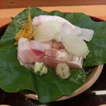 米倉 - 13.8月　金太郎鰯、石鰈のあらい、カンパチ