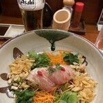 串八 - “鯛の海鮮サラダ” 完成度高っ！高級中華料理店で出て来そうな一皿です。ポン酢掛け回してシャシャッと混ぜて！