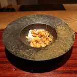 ごだん 宮ざわ - トウモロコシの焼きゴマ豆腐