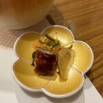 峡谷の湯宿 大歩危峡まんなか - 先付 鰻と野菜塩麹和え