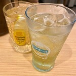 おらが蕎麦 - ビアポールと角ハイボールで乾杯〜♪