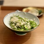 銀座 鼓門 - 万願寺としらすの土鍋ごはん