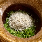 銀座 鼓門 - 万願寺としらすの土鍋ごはん