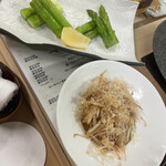 鮨 はる孝 - アスパラ焼き、茗荷