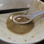 麺処 晴 - 底に残ったスープ