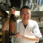 魚虎 - 店主、前田さんの満面の笑み プライスレス