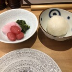 神楽坂 焼鳥 門や - らっきょのおしんこ　大根おろし