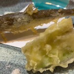 すし花一寿美 - 稚鮎と水ナスの天ぷら