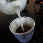 胡桃亭 - 蕎麦湯を楽しむ