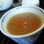 胡桃亭 - 蕎麦湯を楽しむ