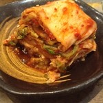 板前焼肉 一斗 - 白菜キムチ（結構食べた後の図）