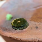 千葉たかおか - 自家製味噌に漬けた鮑の肝。たかおか味噌、美味しいんです。お酒が飲めたらなぁ・・・