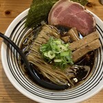 極麺 青二犀 - 裏メニューの黒二犀 柔らかい材木メンマが沢山食べたかったらこれ！