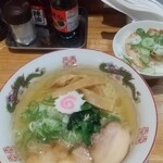 らーめんひんま - 塩ラーメンとミニチャーシュー丼