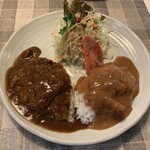 レストラン ナカタ - 洋風カツ丼とカレーのハーフ&ハーフ980円