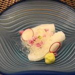 一二三庵 - 新烏賊のお造り　塩のジュレで頂きます