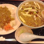 満留賀 - たぬき蕎麦５００円とミニカレーライス２５０円