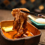 博多小皿鉄板 べっぴんしゃん - 黒毛和牛とネギすき焼き