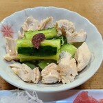 酒津屋 - 鶏ササミを梅肉でいただきます