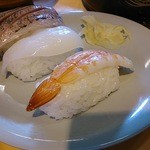 土浦魚市場 - 握り寿司アジイカエビ
