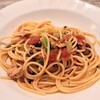 一汁三菜イタリア～の - 豚肉と小松菜のスパゲティをトマトソースで