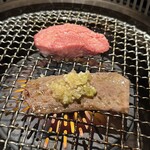 焼肉うしやま - 薄切りタン•厚切り上タン ネギ塩添え