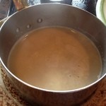 鉄板焼ステーキ 一ッ葉ミヤチク - H25.9  キノコとゴボウのスープ