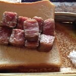 鉄板焼ステーキ 一ッ葉ミヤチク - H25.9  7800円の特選宮崎牛ロースです。