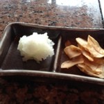 鉄板焼ステーキ 一ッ葉ミヤチク - H25.9  大根おろしとニンニクチップ