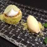 DADA - デザート　ライムとパイナップルのムース　北上産レモンヴァーベナのアイスを添えて