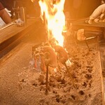 柳家 - 猪の脂でファイヤー