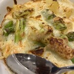 遊食庵 - アスパラと新じゃがのチーズ明太焼き