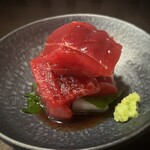 SAKEのちサカナ時々、そば しゅぼ - 本マグロのトリュフかえし醤油漬け