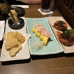 Kitano Kazoku - トウモロコシの天ぷら、だし巻き玉子、芋もち