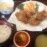 山賊鍋 - 鶏からあげ定食（７９８円）