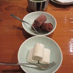 魚虎 - 生チョコアイス 385円、バニラとチョコ