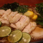 こころや - 稲庭うどん 国産蒸し鶏と徳島すだちアップ